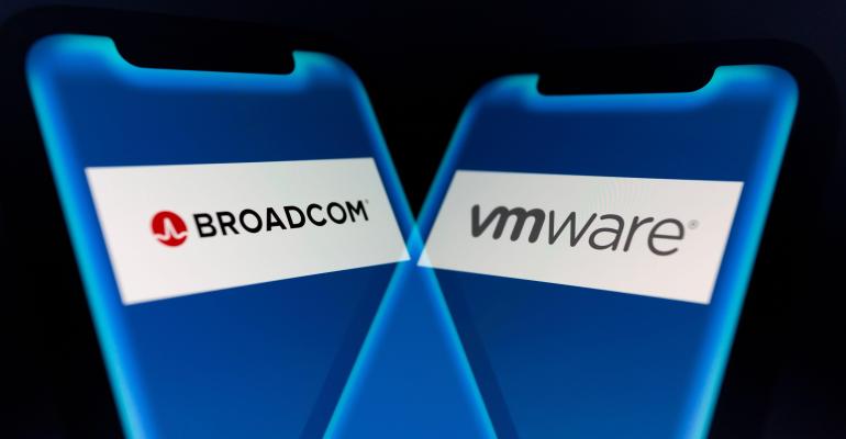 Image of a VMWare and Broadcom logos